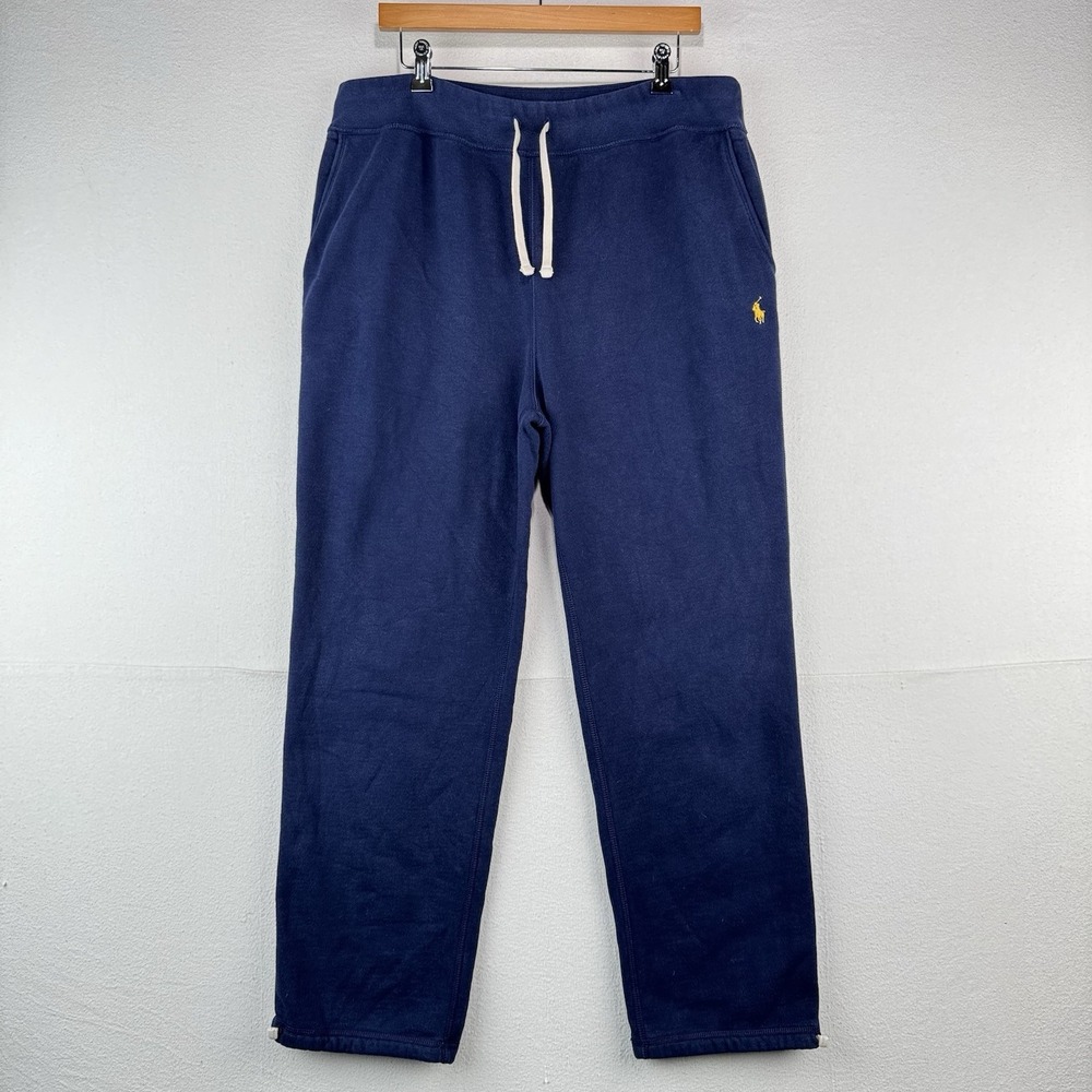 Polo Ralph Lauren Men's 2XL Classic Navy Blue Fleece Sweatpants Baggy